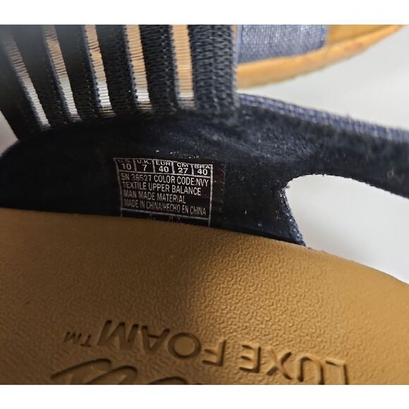 SKECHERS Silvery Denim Wedge Sandals sz 10 - Picture 4 of 8